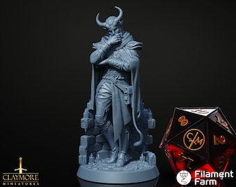 Malloi, The Dark - Tiefling - Asylum of Nightmares - Highly Detailed Resin 8k 3D Printed Miniature