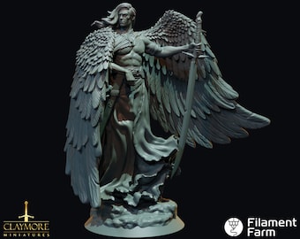 Fallen Angel - The Abyss Gazes Also - Highly Detailed Resin 3D Printed Miniature