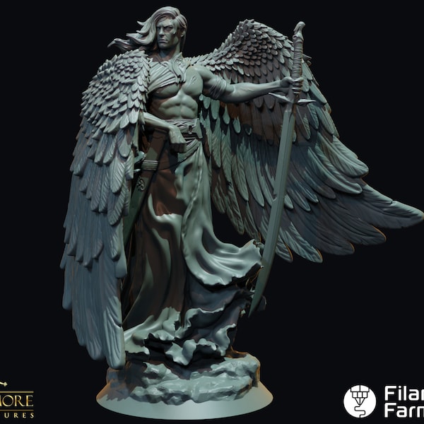 Fallen Angel - The Abyss Gazes Also - Highly Detailed Resin 3D Printed Miniature