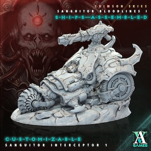 Customizable Sanguitor Interceptor - Crimson Skies - Highly Detailed Resin 8k 3D Printed Miniature