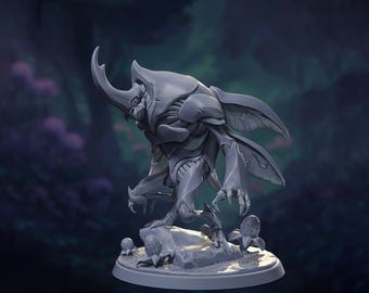 Bull Beetle - The Silk Dynasty - Highly Detailed Resin 8k 3D Printed Miniature