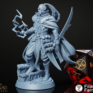 Syndar Nyrosan, Half-Orc Fighter/Sorcerer/Wizard - The Archlich's Academy - Highly Detailed Resin 8k 3D Printed Miniature