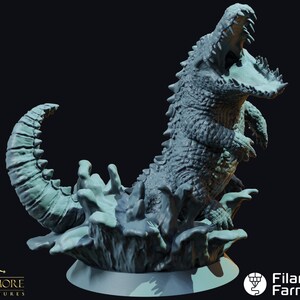 Korsvaldur, Giant Crocodile -  Whispers in the Swamp - Highly Detailed Resin 8k 3D Printed Miniature