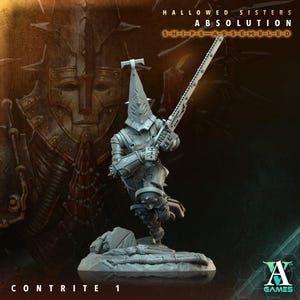 Contrite 1 - Hallowed Sisters - Highly Detailed Resin 8k 3D Printed Miniature