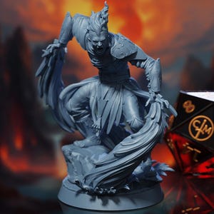 Zarpheer, The Marked - Genasi/Human Sorcerer/Wizard - Elemental Cataclysm - Highly Detailed Resin 8k 3D Printed Miniature