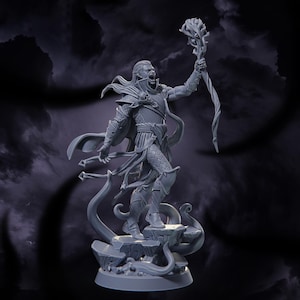Zaelran, Night-Tongue - Drow Warlock - Nightmares of the Far Realm - Highly Detailed Resin 8k 3D Printed Miniature