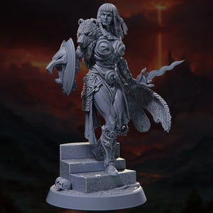 Ragna Doomhowl - Goliath Fighter/Barbarian - The Conflagration - Highly Detailed Resin 8k 3D Printed Miniature