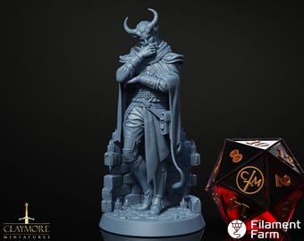 Malloi, The Dark - Tiefling - Asylum of Nightmares - Highly Detailed Resin 8k 3D Printed Miniature