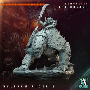 Helljaw Rider 2 - Demonstar: The Breach - Highly Detailed Resin 8k 3D Printed Miniature