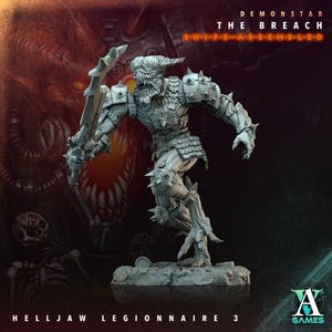Helljaw Legionnaire 3 - Demonstar: The Breach - Highly Detailed Resin 8k 3D Printed Miniature