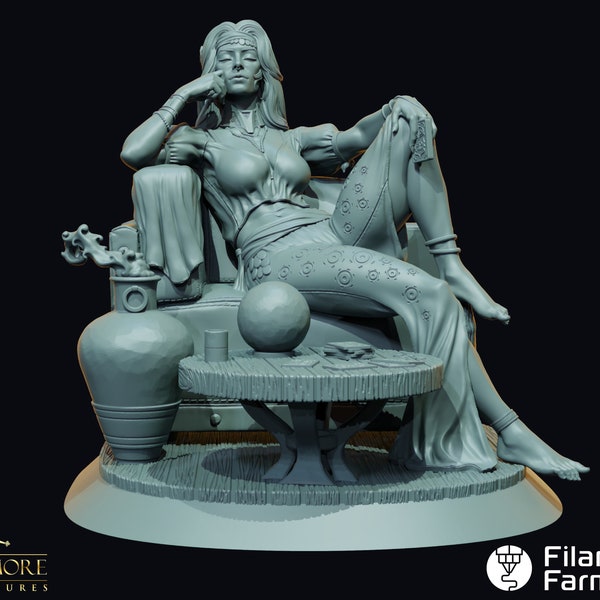 Tarot Reader - A Feast of Blood - Highly Detailed Resin 8k 3D Printed Miniature