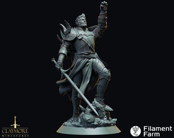 Raynald, The Dawnbringer - Human Paladin - The Abyss Gazes Also - Highly Detailed Resin 8k 3D Printed Miniature