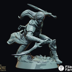 Drow Infiltrator - Dwellers of the Underdark - Highly Detailed Resin 3D Printed Miniature
