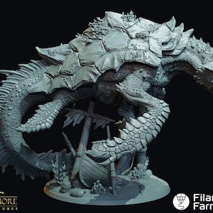 Dragon Turtle - Highly Detailed Resin 3D Printed Miniature
