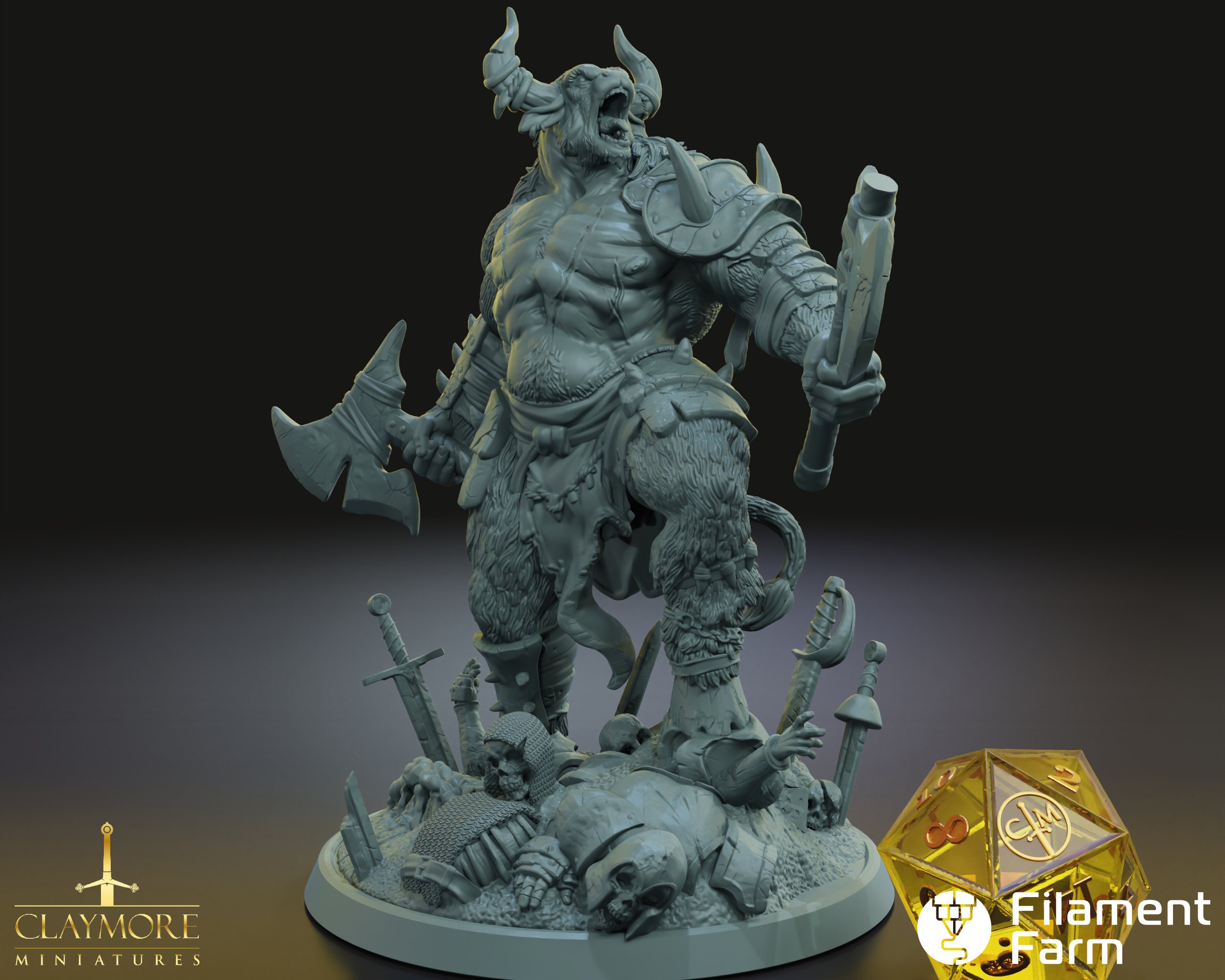 Minotaur - Heroes Above, Hades Below - Highly Detailed Resin 3D