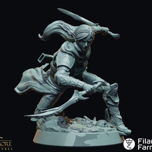 Drow Infiltrator - Dwellers of the Underdark - Highly Detailed Resin 3D Printed Miniature