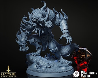 Werewolf Alpha - The Crimson Howling - Highly Detailed Resin 8k 3D Printed Miniature