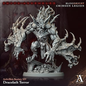 Dracolath Terror - Bloodright Crimson Legion - Highly Detailed Resin 8k 3D Printed Miniature