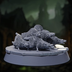 Rat Infestation - Death by Plague - Highly Detailed Resin 8k 3D Printed Miniature