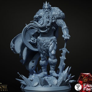 Insenjhar, Frost Giant King - The Frostwind War - Highly Detailed Resin 8k 3D Printed Miniature