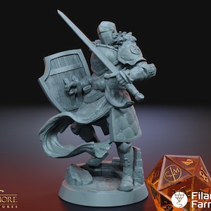 Sir Roland, The Valiant, Fighter/Warrior - Wages of Sin - Highly Detailed Resin 3D Printed Miniature