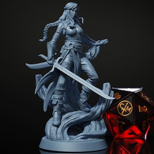 Aelanyr - Elf Fighter - It Comes From The Woods - Highly Detailed Resin 8k 3D Printed Miniature