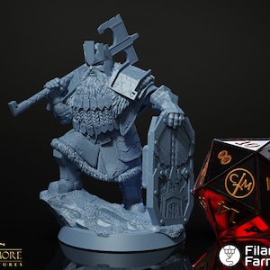 Hrothgar Stormbearer, Dwarf Fighter/Barbarian/Cleric - The Frostwind War - Highly Detailed Resin 8k 3D Printed Miniature