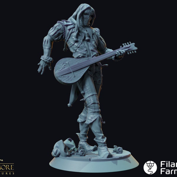 Salvatori The Faceless, Bard - Whispers in the Swamp - Highly Detailed Resin 8k 3D Printed Miniature