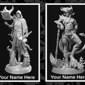 Aanpasbare 3D-geprinte D&D-personageportretten | Gepersonaliseerd met je pc-naam | Kies uit honderden personages