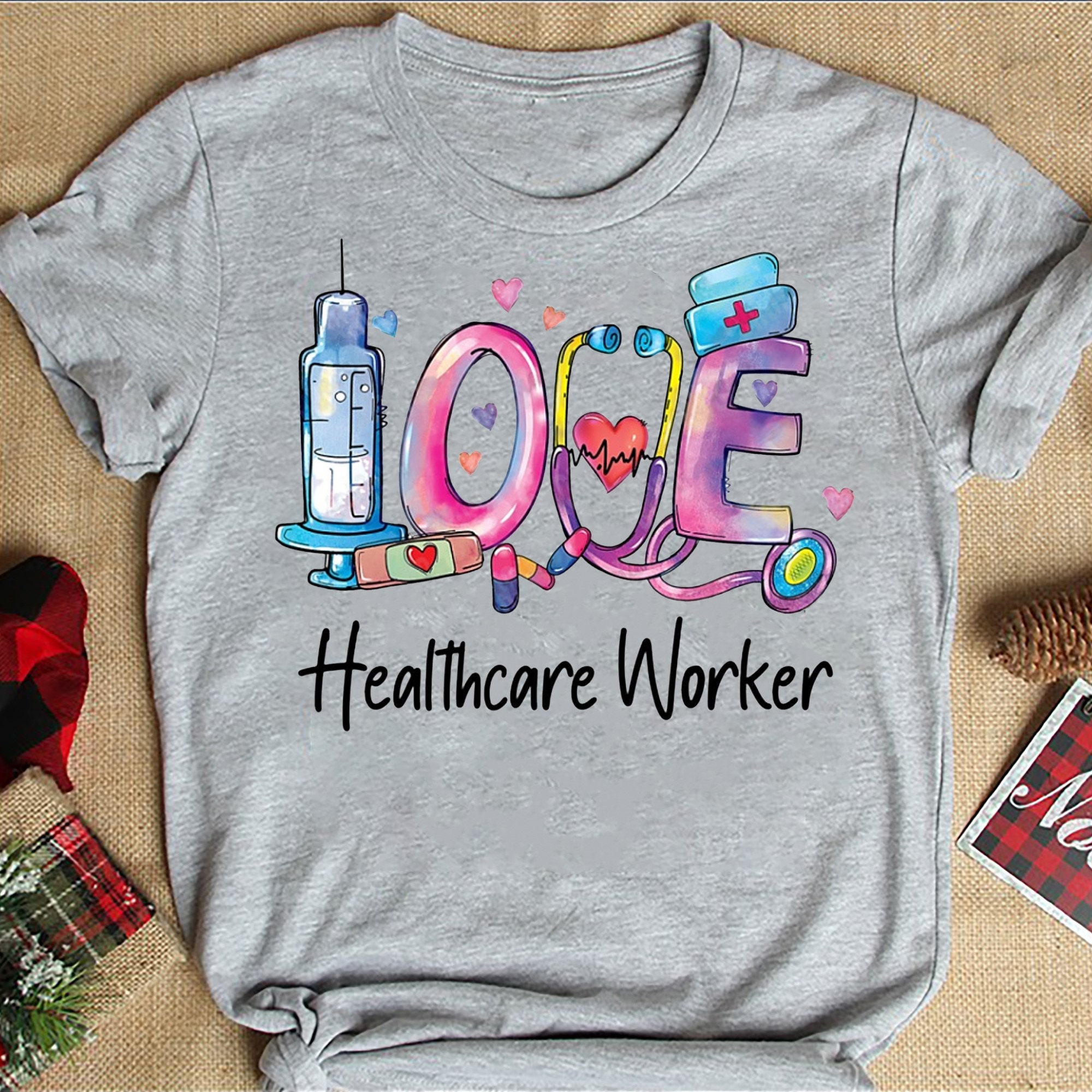 Love Healthcare Worker Life Tshirt Colorful Healthcare Worker Etsy