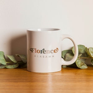 Retro Florence Alabama Earthy Tones Mug - 11 oz