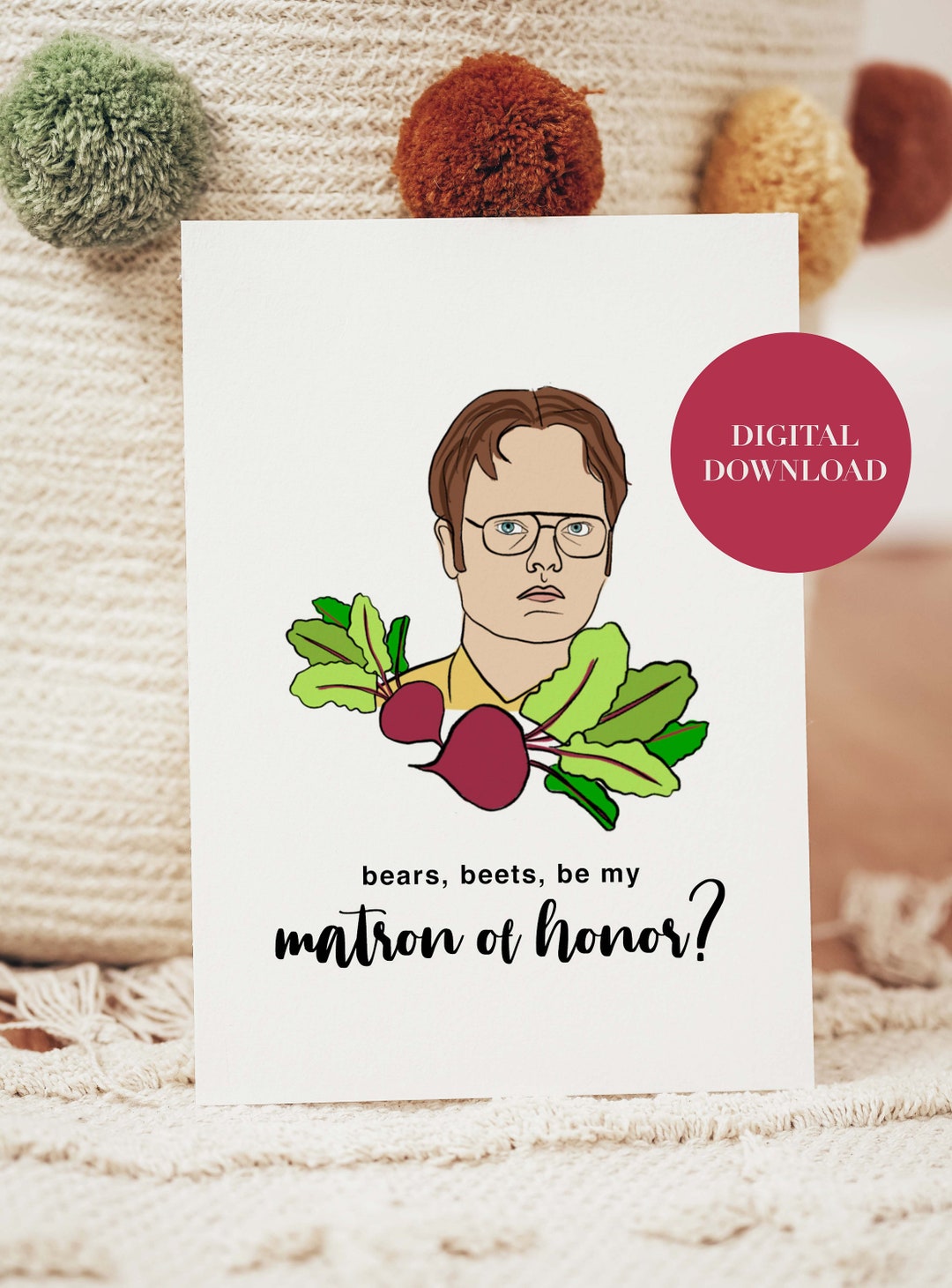 DIGITAL DOWNLOAD Dwight Schrute the Office Printable Matron - Etsy