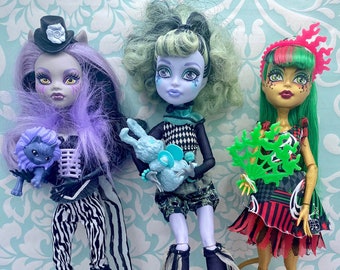 Monster High Dolls for Collectors, OOAK Repaints, Playing - Twyla New Scaremester, Freak du Chic Twyla and Jinafire