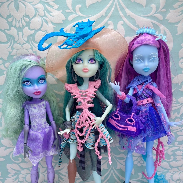 Monster High Dolls for Collectors, OOAK Repaints, Playing - Haunted Twyla, Vandala Dubloons and Kiyomi Haunterly