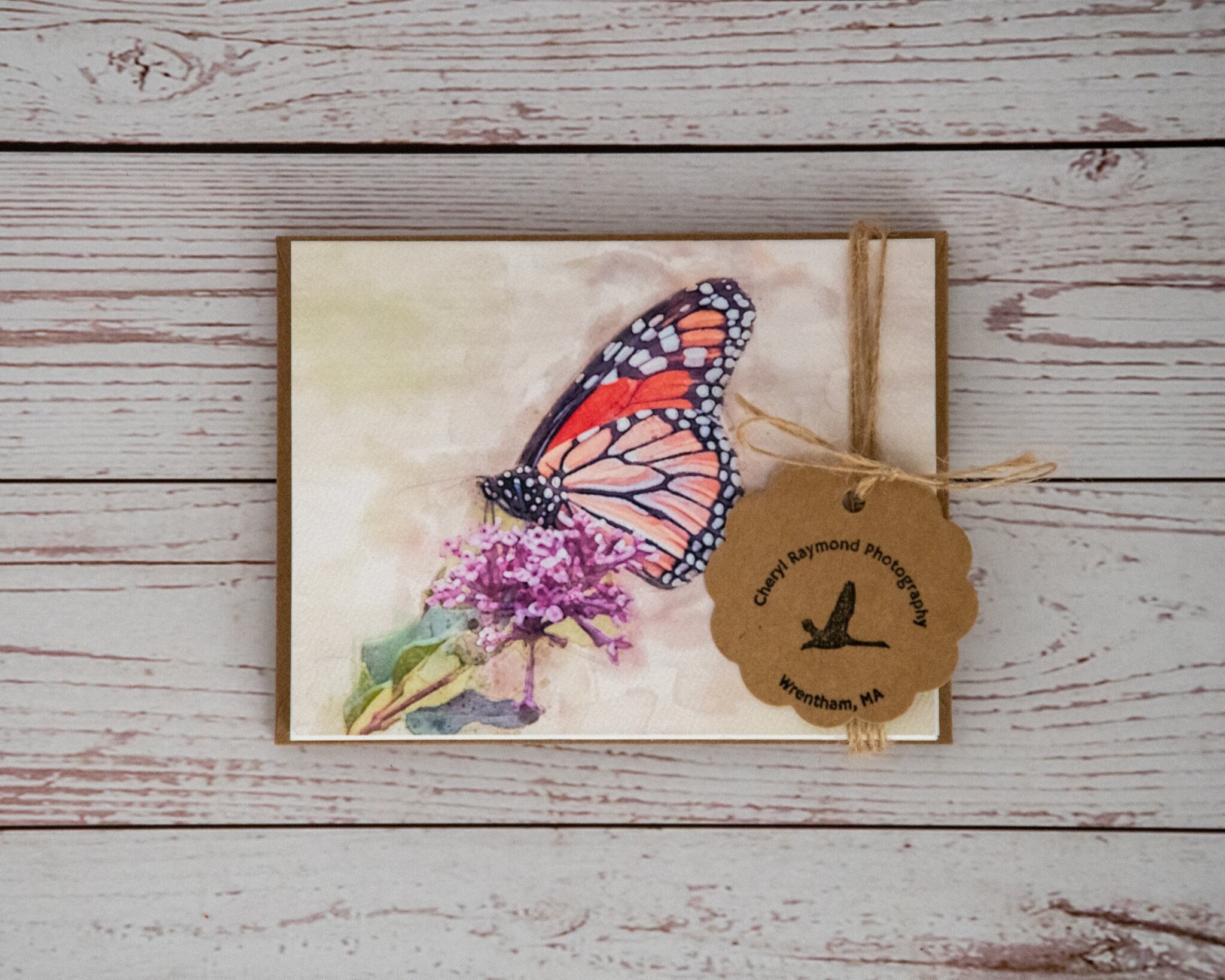 Folded Note Card Stationary For Women Monarch Butterfly Note Card ...