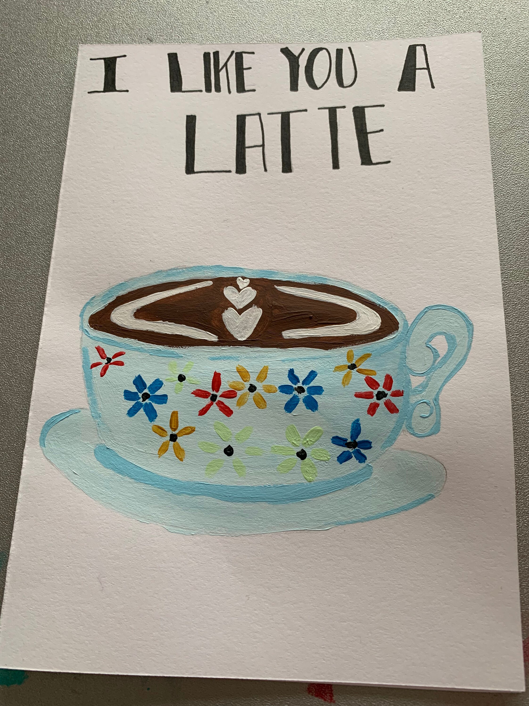I like you a latte card Etsy