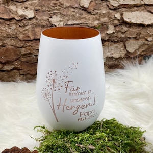 Lantern / Mourning Light - Forever in our hearts with additional engraving and date, memorial light, grave light, remembrance light, mourning
