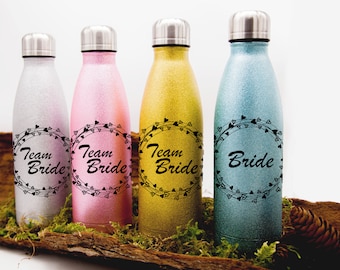 Termo botella con purpurina 500ml / botella de bebida / botella de acero inoxidable / aislado con el motivo / texto deseado, nombre, personalizado, diseñado individualmente