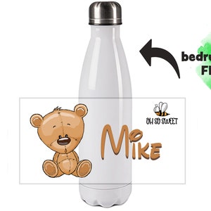 Botella térmica 350 / botella para beber / botella para jardín de infantes / botella escolar / botella de acero inoxidable / botella de agua personalizada, diseñada individualmente
