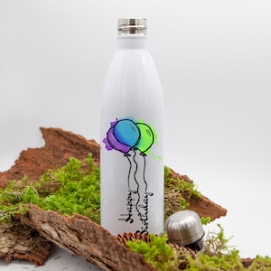Thermos bottle 750/drinking bottle/school bottle/stainless steel bottle/water bottle with desired motif and name, personalized, individually designed