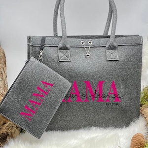 Filztasche mit Wunschmotiv/ individuell personalisiert/ MOM/ Mama/ Oma/ schönes Geschenk die Frau/ Erzieherin/ Lehrerin oder für sich Mama