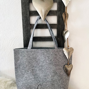 Personalized XXL felt shopper / shopping bag / basket with wishful saying / bag individually designed