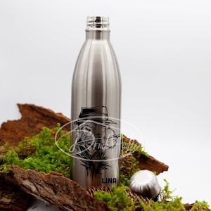 Thermos bottle 750/drinking bottle/school bottle/stainless steel bottle/water bottle with desired motif and name, personalized, individually designed