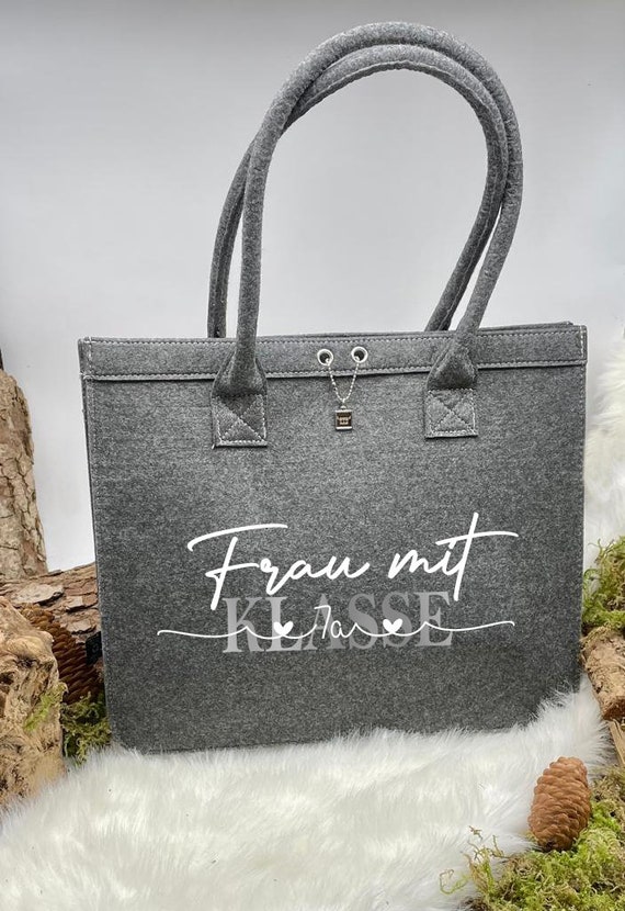 Vilten tas met gewenst motief individueel gepersonaliseerd MOM mama oma mooi cadeau de vrouw opvoeder leraar of voor zichzelf Etsy Nederland