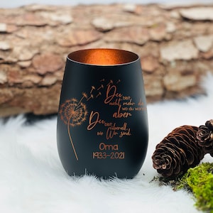 Lantern / Mourning Light - You are no longer where you were - with additional engraving and date, memorial light, grave light, remembrance light, mourning