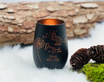 Wind light / mourning light - you are no longer where you are - with additional engraving and date, commemorative light, grave light, memory light, mourning