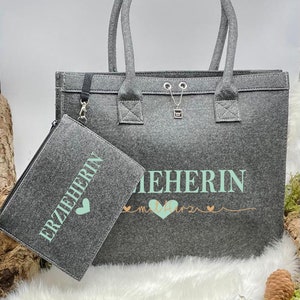 Filztasche mit Wunschmotiv/ individuell personalisiert/ MOM/ Mama/ Oma/ schönes Geschenk die Frau/ Erzieherin/ Lehrerin oder für sich Erzieherin