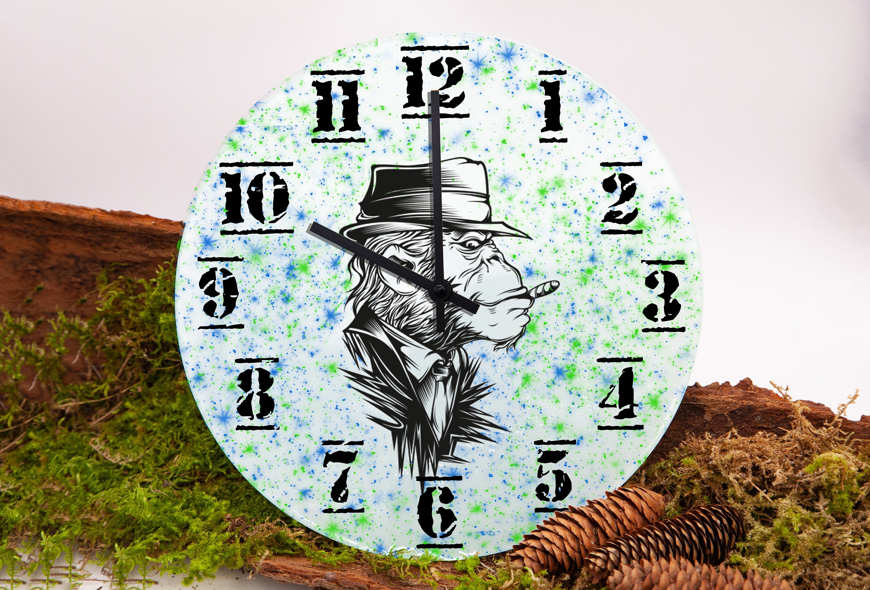 Wall clock made of glass personalized individually designed Etsy