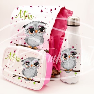 Set per l&#39;asilo personalizzato / set per l&#39;asilo individuale, zaino per bambini, bottiglia termica e scatola per il pranzo con motivo e nome desiderati