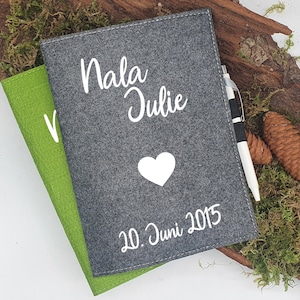 Personalisierte U-Heft-Hülle, Untersuchungsheft Personalisierte Filz Buchhülle, Filzhülle, Geschenkidee, Größe A5, personalisiertes Geschenk